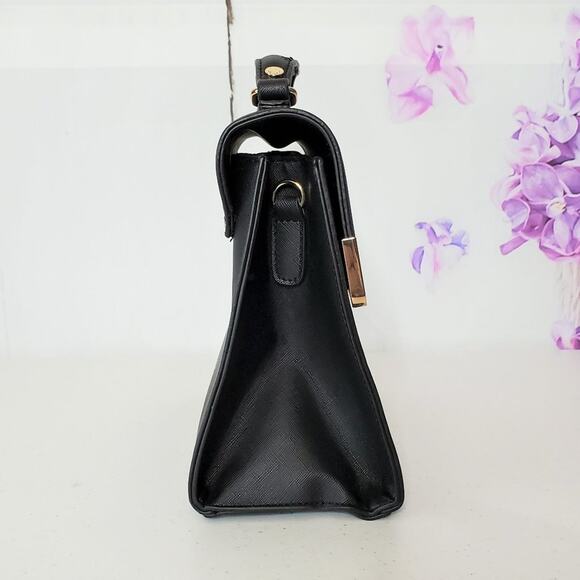 Dune London Embossed Patent Folded Front Vegan Leather Satchel Bag - Picture 3 of 10